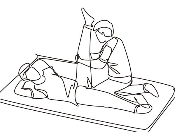 Massage line art.