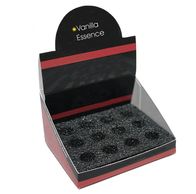 Display box with foam insert for camp oil products