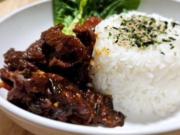Shredded tangy beef with rice