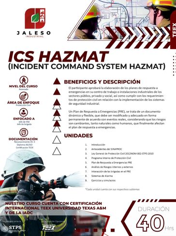 Capacitación en la universidad TEEX ICS HAZMAT con certificación internacional