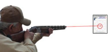 Practice shooting at a stationary target with a LaserShooter.  Great for determining gun fit.