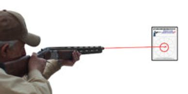 Shooting the LaserShooter at a target helps determine gun fit.