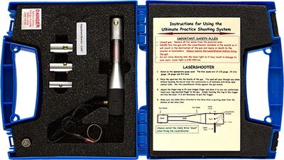 Red LaserShooter with 4 Gauge Inserts and Instructions in small case.