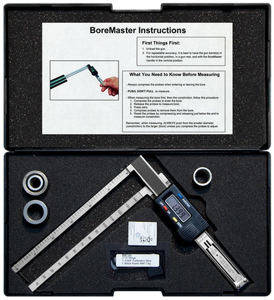 BoreMaster Multi-Bore Gauge Measures a Shotgun's Inside Measurements:  Bore, Choke, Chamber Length