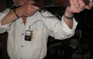 The Bang Box connects to a LaserShooter and easily clips to your shirt pocket.