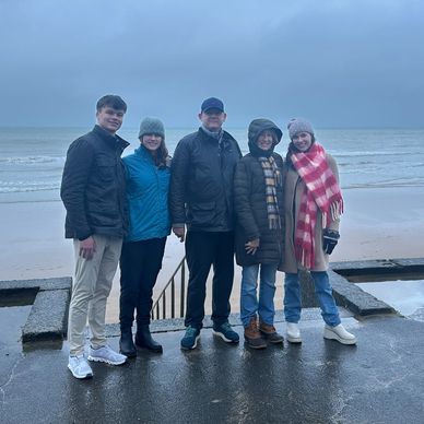 Hearn family at Normandy in  honor Tyler and the thousands of US Soldiers who sacrificed their lives