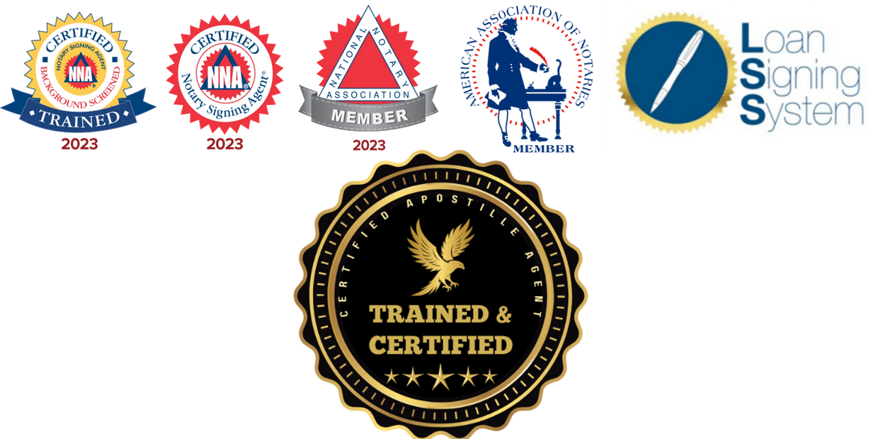 Training, certifications and membership seals.