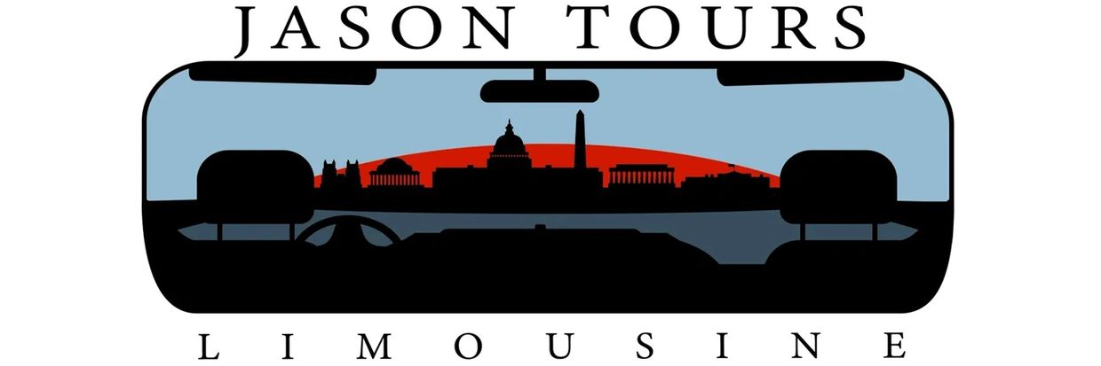 Logo for Jason Tours Limousine featuring city skyline.