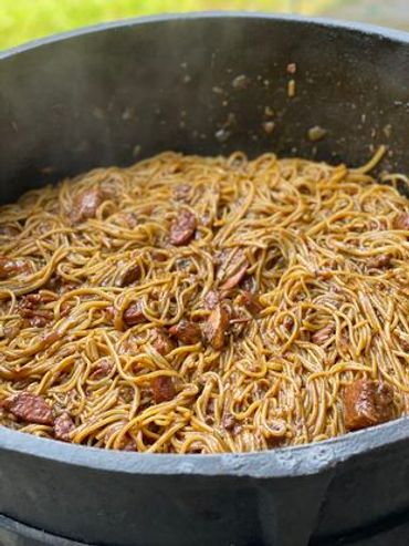 Pastalaya with chicken, pork, and sausage