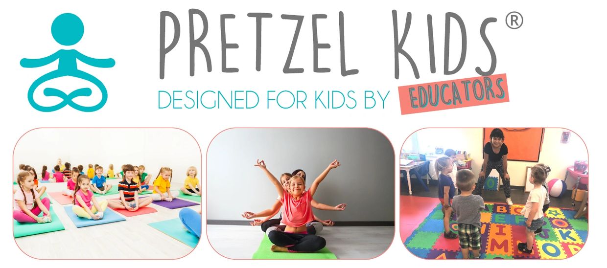 Pretzel Kids offers yoga and mindfulness programs designed for children by educators.