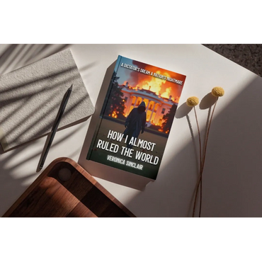 Paperback copy beside pen, journal, and flowers in soft lighting with the book cover clearly shown.