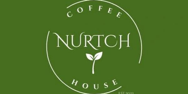 Green Nurtch logo - Nurtch coffee house with leaf image