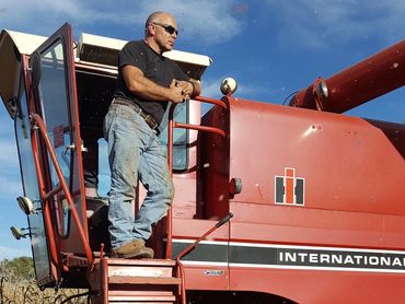 Glenn on combine