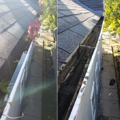 Gutter Cleaning before and after