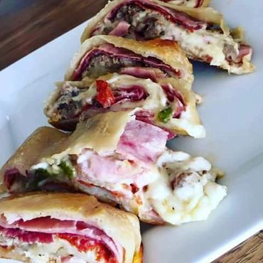 Badabing Bread -Ham, Salami, Pepperoni, Sausage, Mozzarella, & Pueblo Chiles. Take&Bake