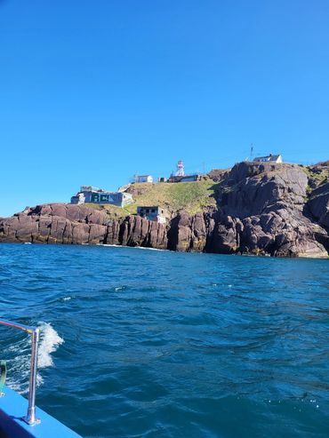 Fort Amherst National Historic Site, blue ocean, great weather and barely a cloud in the sky.