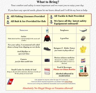 what to bring Down Time Charters - Chesapeake Sport fishing Charters