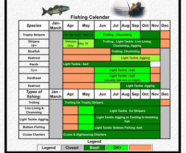 fishing calendar Down Time Charters - Chesapeake Sport fishing Charters