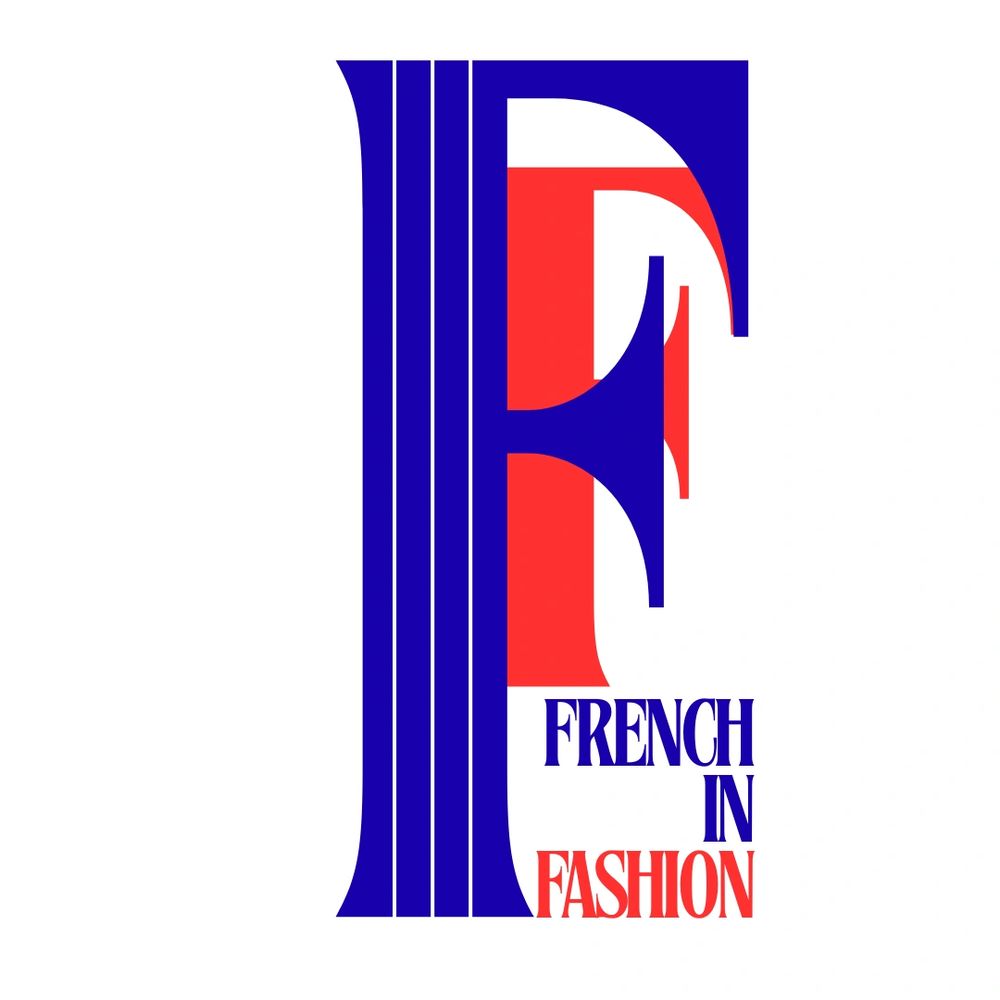 Stylized logo with overlapping letters F in blue and red, reading 'French in Fashion'.