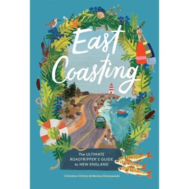 Book cover titled 'East Coasting' with coastal road illustration.