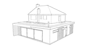 Architect extension design sketch Leamington spa