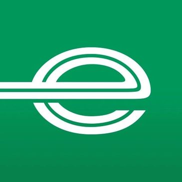 Logo for Enterprise Vehicle Service. Two white lines which form a lower case "e" against a green bac