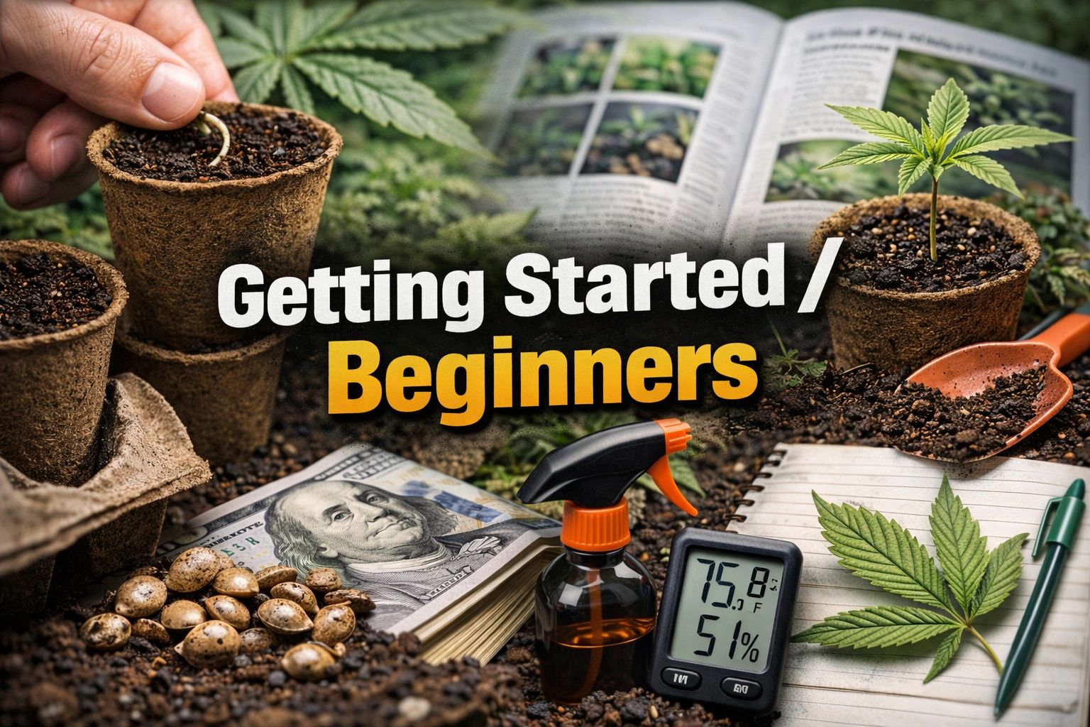 Getting started, beginner guides for growing residential cannabis.