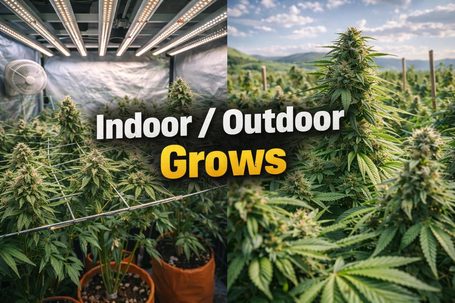 Indoor & outdoor growing environments for growing weed at home.