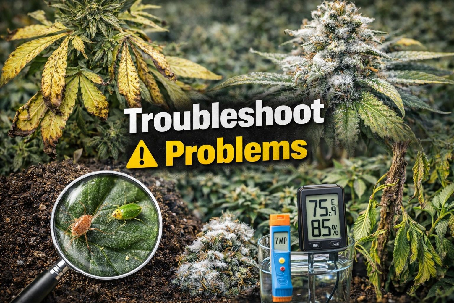 Troubleshooting & problem solving for residential cannabis problems at home.