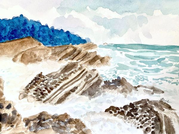Hawaii big lsland watercolor painting