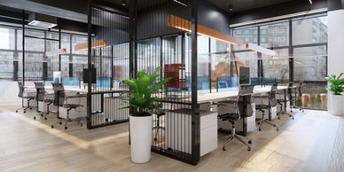 Clean office space, immaculately cleaned to reflect the high standards of our commercial cleaning.