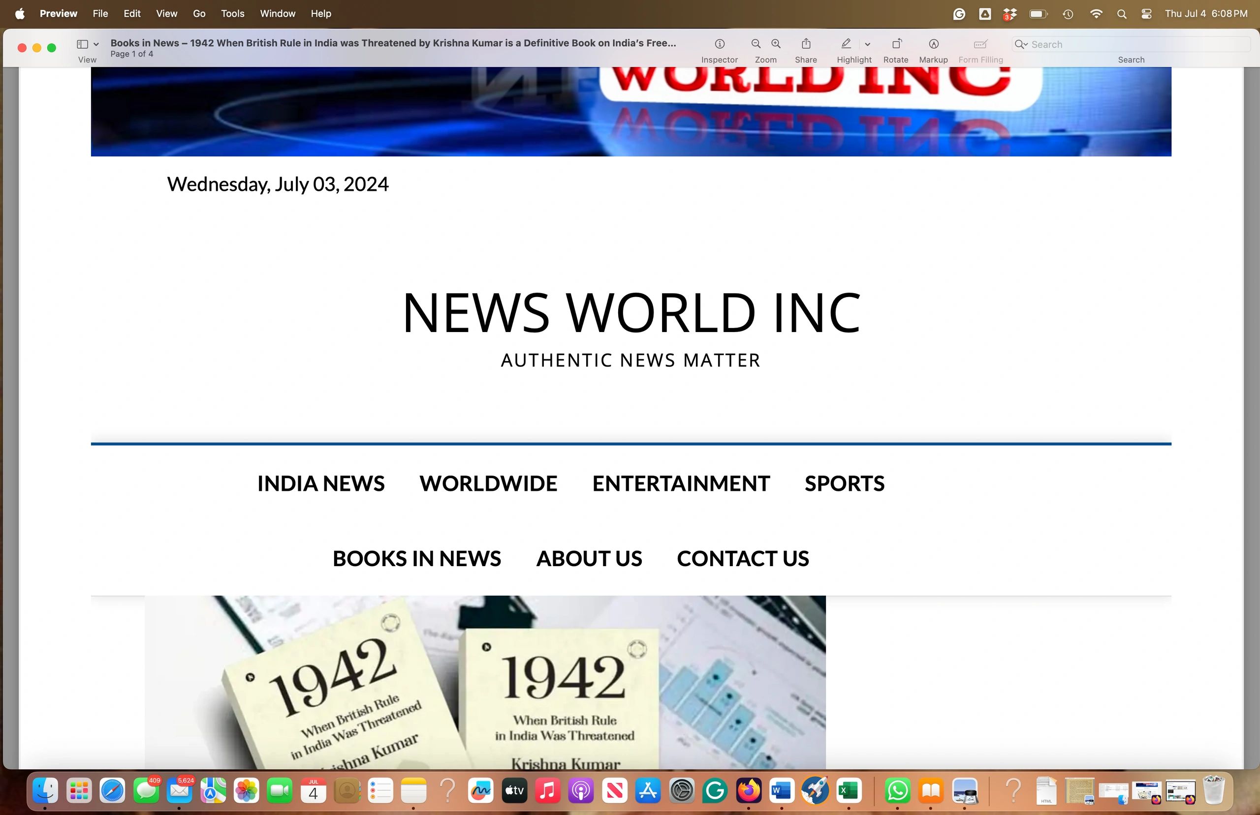 Coverage in news world Inc.