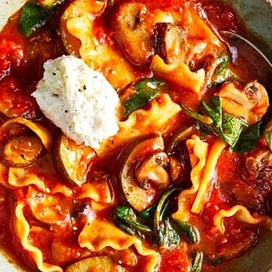 Fred Seghetti's Vegetarian Lasagna Soup. Seghetti's Top Secret Seasoning.