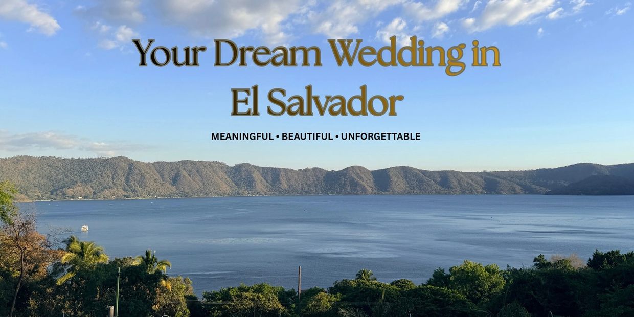 Serene lake view promoting weddings in El Salvador.
