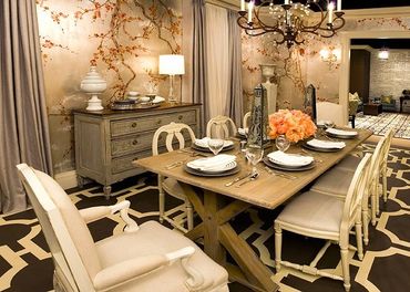Cozy dining setup with neutral colors and elegant lighting