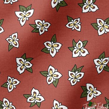 Sego lily flowers native to the Utah desert wilderness, tossed on a slickrock red background.