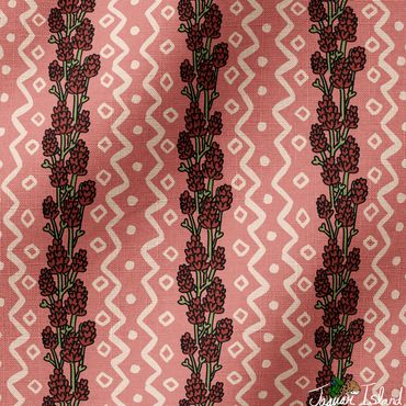 This design features red Indian paintbrush flowers with zigzag, diamonds and dots to make stripes.
