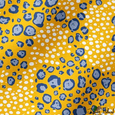 Blue jaguar or leopard spots mixed with white cheetah spots to make an interesting abstract pattern