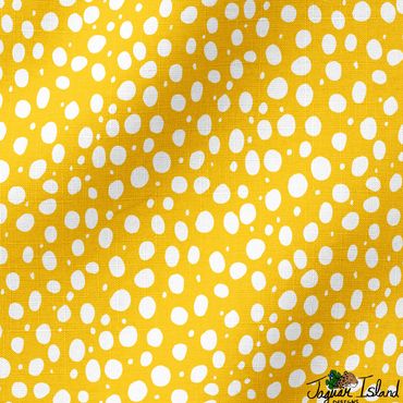 White cheetah spots or dots on a bright yellow background. This fun design would be great for kids