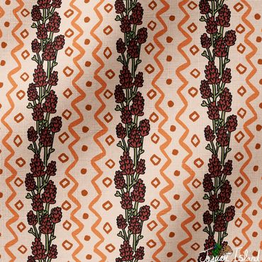 This design features red Indian paintbrush flowers with zigzag, diamonds and dots to make stripes.
