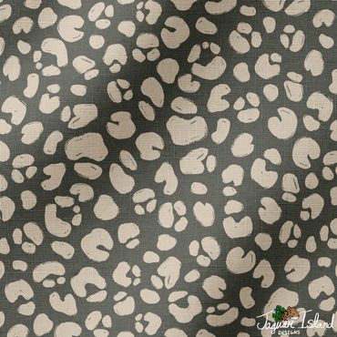 A moody sage green and cream leopard spot pattern with linen texture from modern traditional