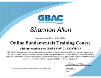 Global Biorisk Advisory Counsel's Covid-19 Certificate.