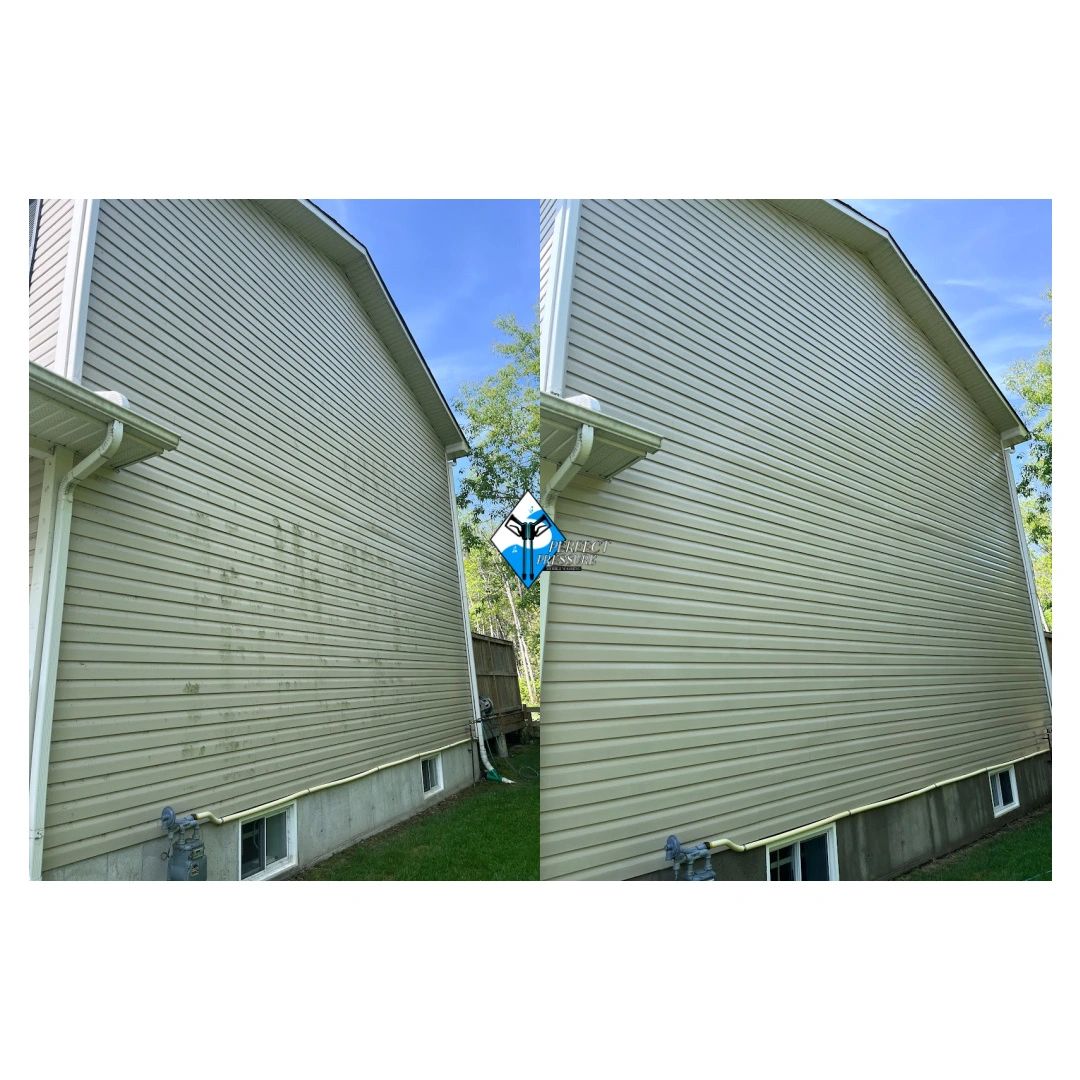 Soft wash vinyl siding