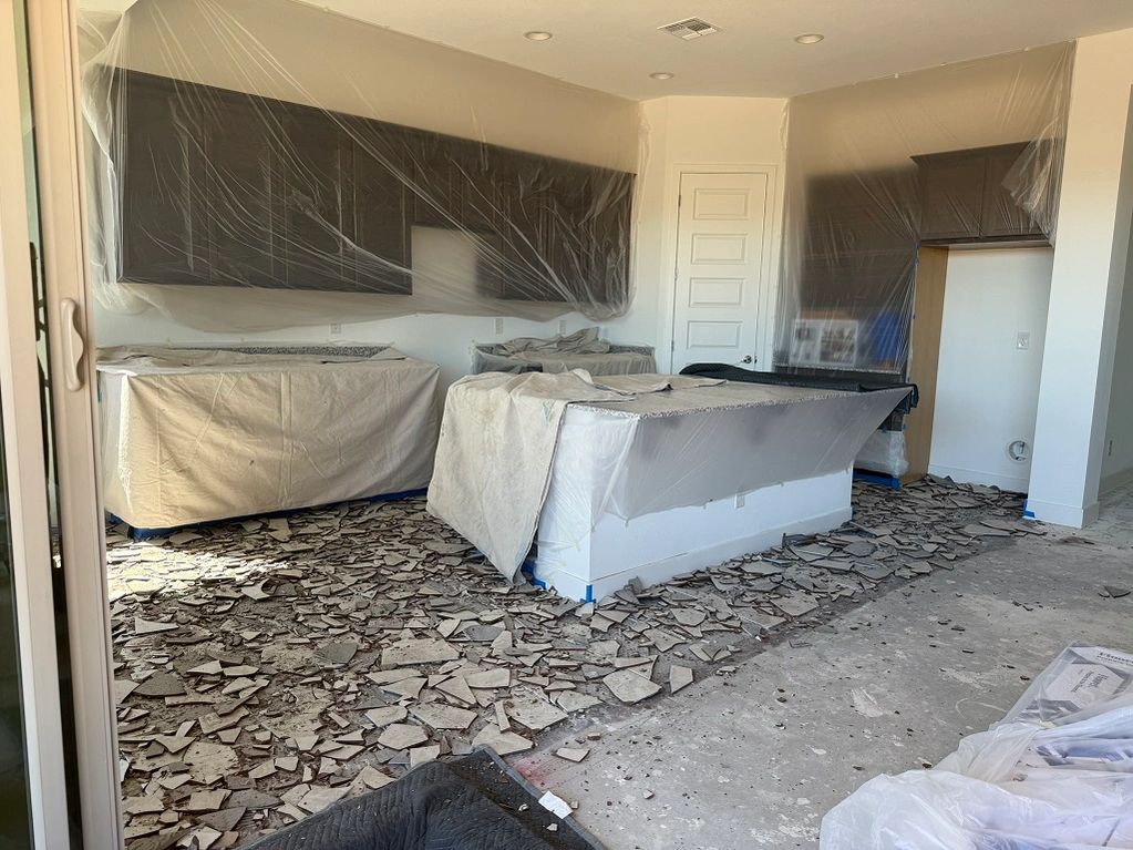Flooring removal new built home.