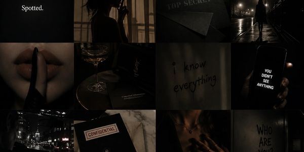 Collage of mysterious and secretive dark-themed images.