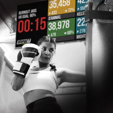 Boxing workout with heart rate monitors