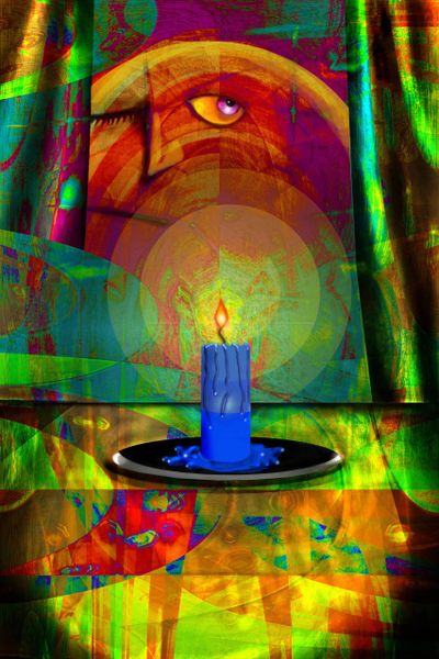 By the Light; Digital image by Mel Taylor