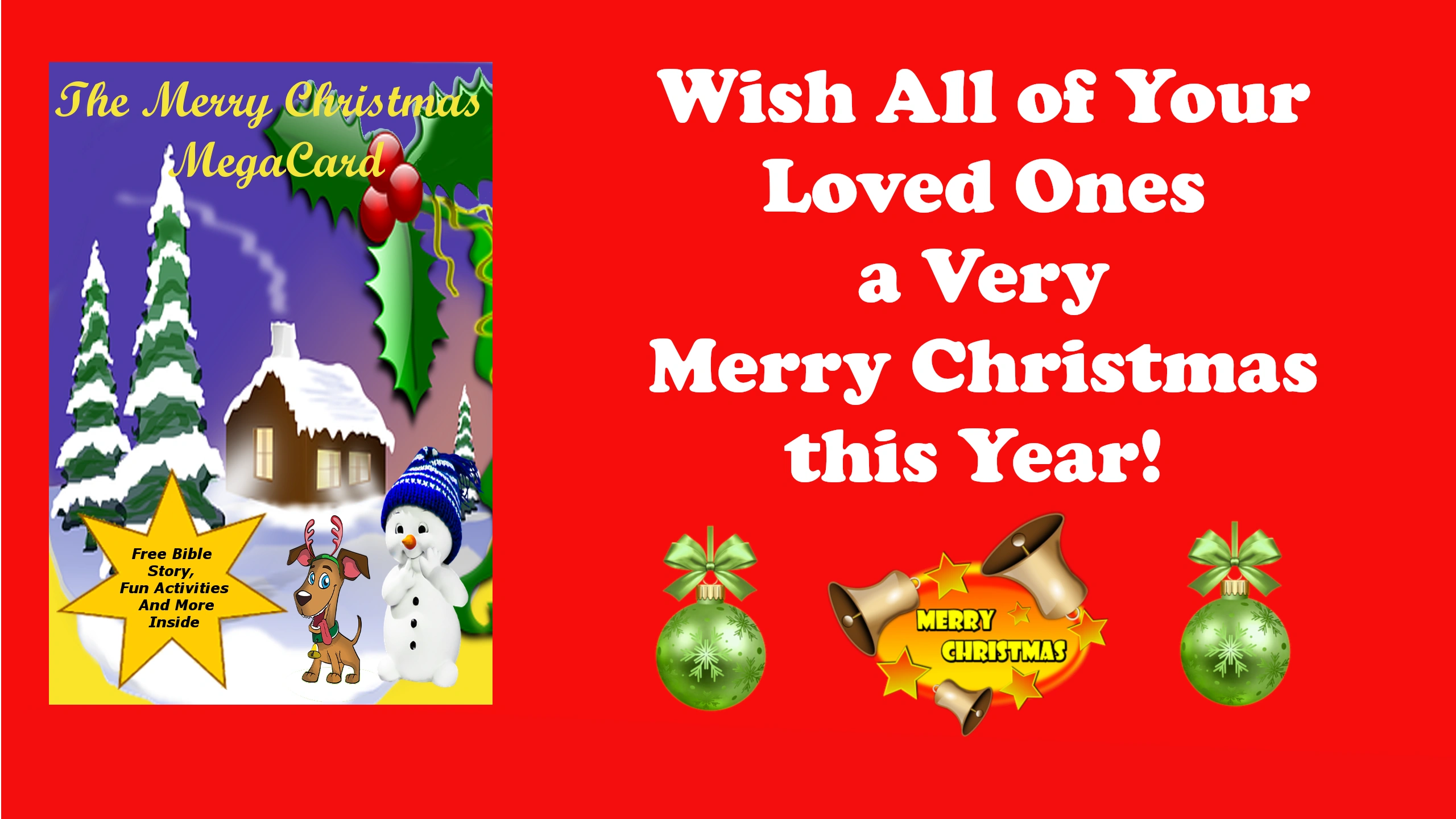 This image shows the Merry Christmas MegaCard which includes a Bible Story about Christmas.