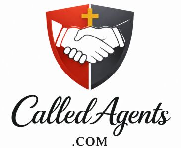 A logo for CalledAgents.com with handshake and cross.