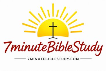 Logo of 7minute Bible Study with sun and cross.